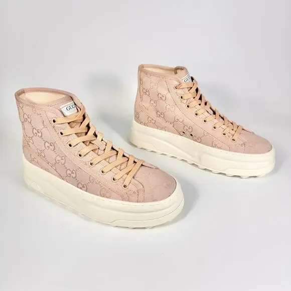 Gucci Canvas GG Supreme High Top Sneaker - Women’s 9.5 - Picture 3 of 8